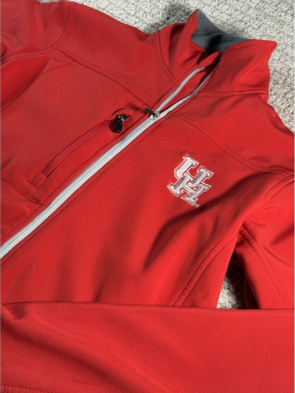 Houston Cougars Red Soft Shell Jacket Full Zip With Pockets